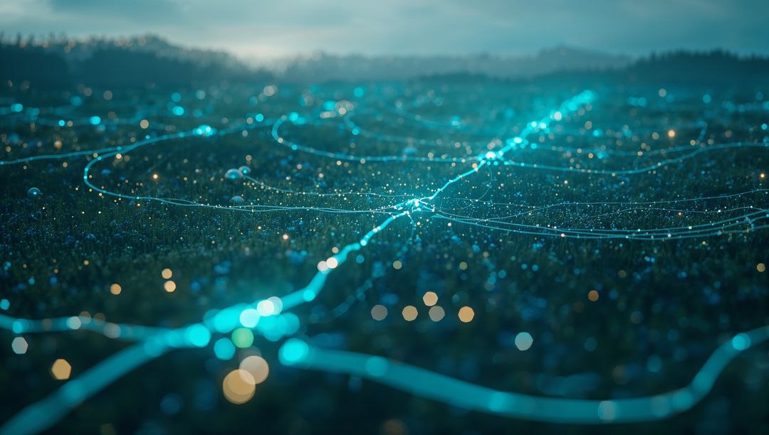 Futuristic Network Web Spanning Digital Landscape