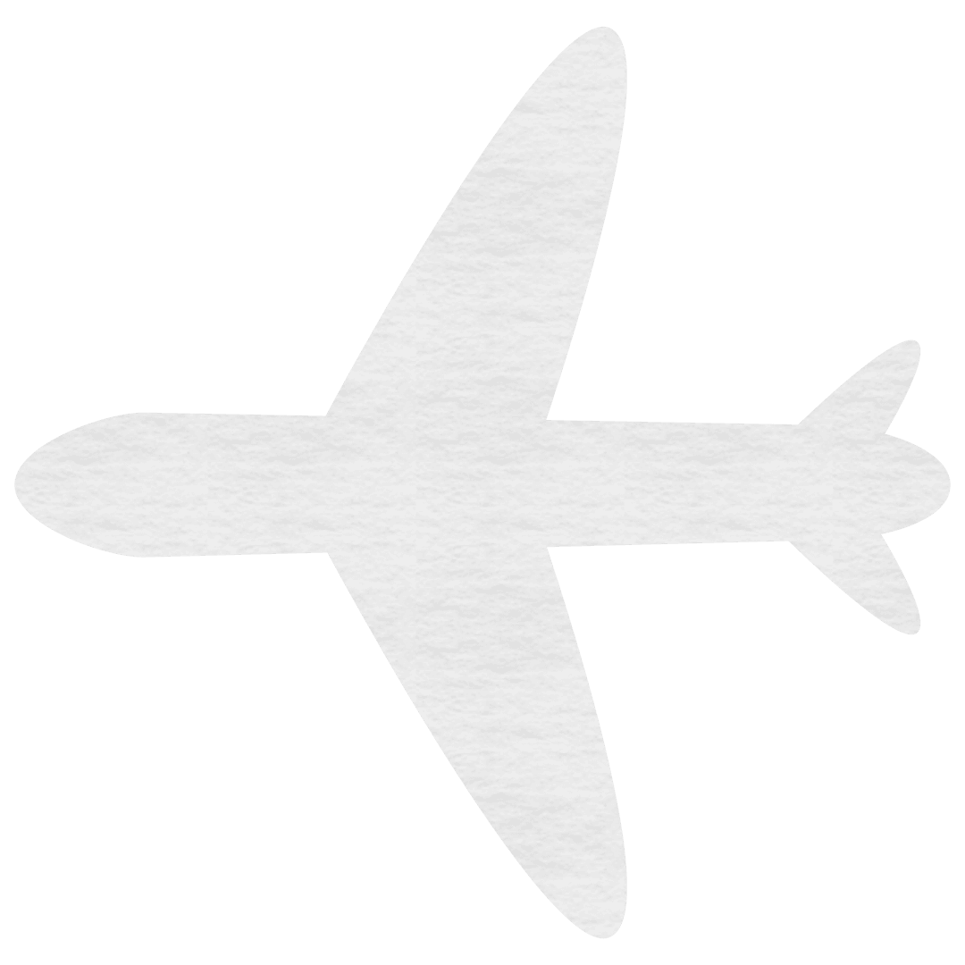 Minimalist Airplane Symbol on Transparent Background