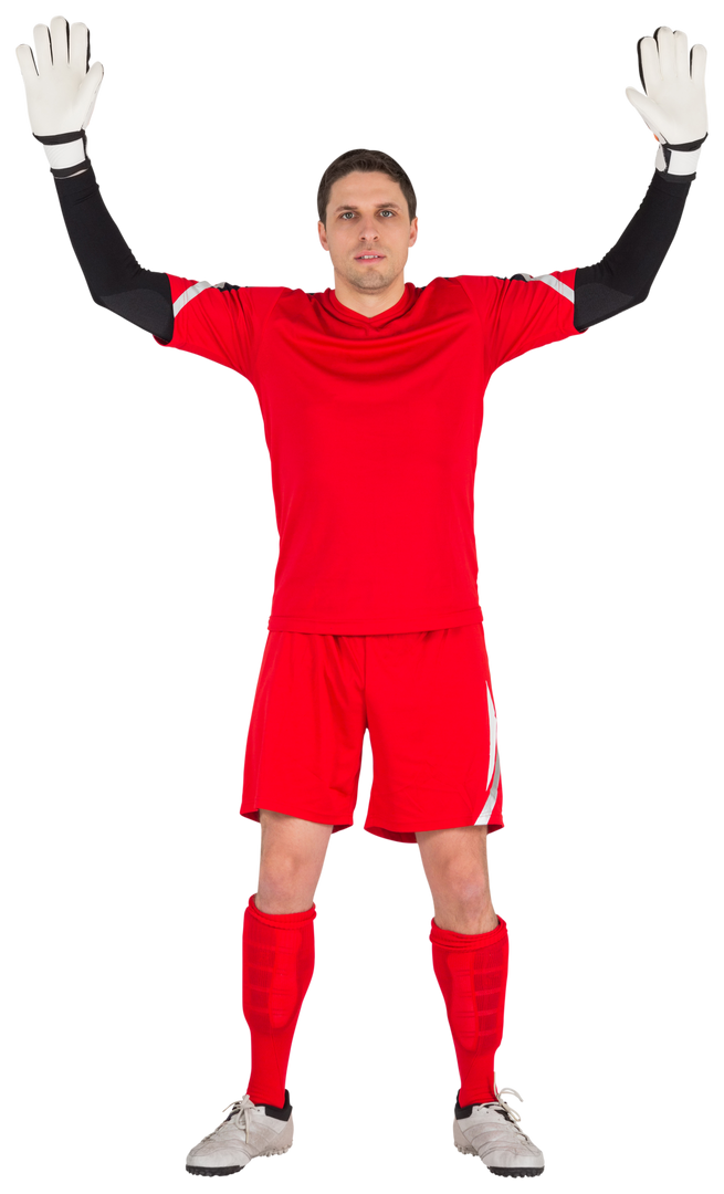 Transparent Professional Soccer Goalkeeper Posing in Red Kit - Download Free Stock Images Pikwizard.com