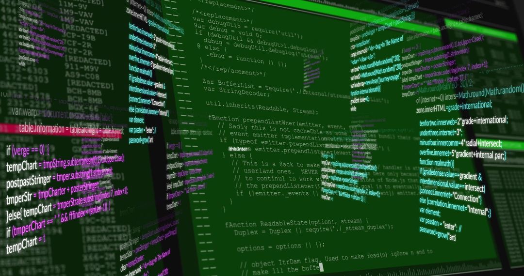 Futuristic JavaScript Code Panels in Immersive Workspace