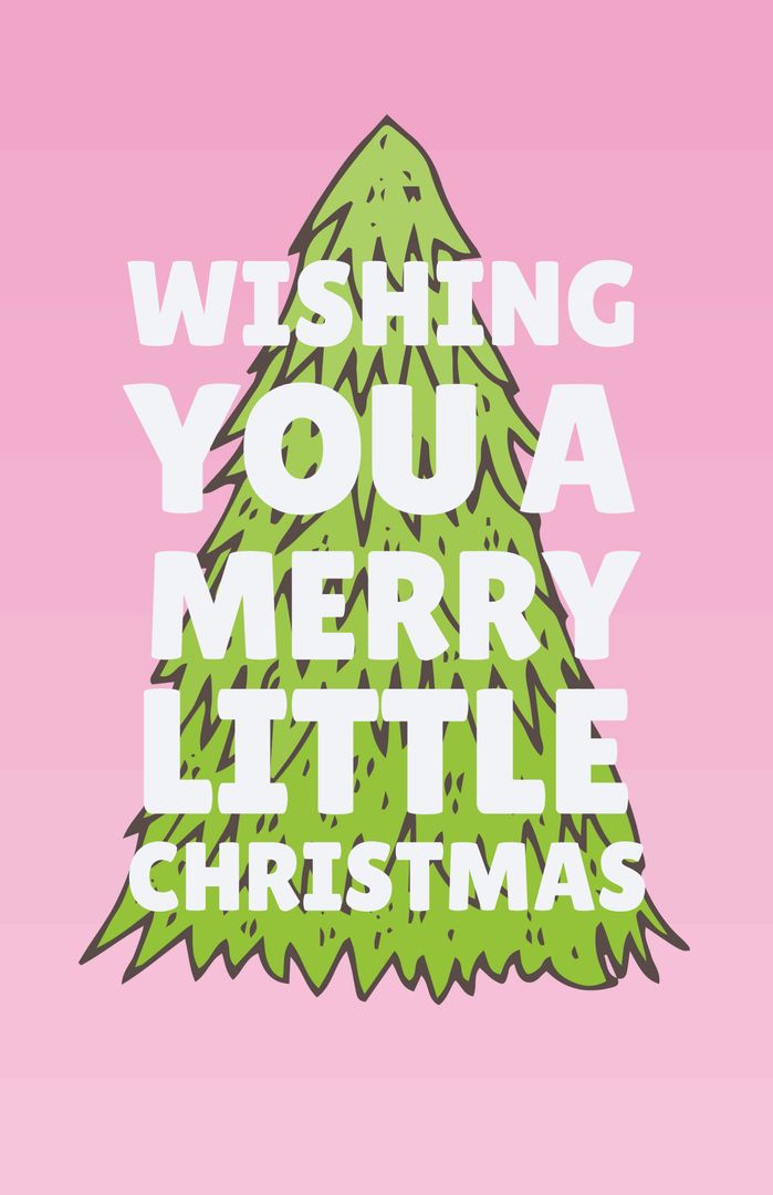 Festive Christmas Greeting Card with Stylized Tree and Holiday Message