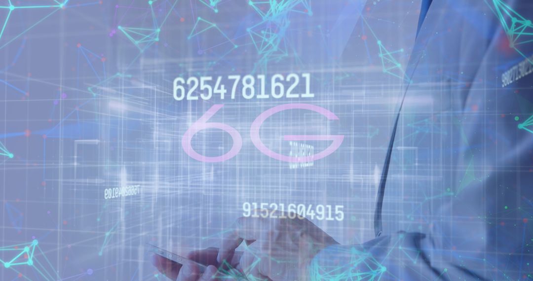 Businessman Engaging with Innovative 6G Technology Interface