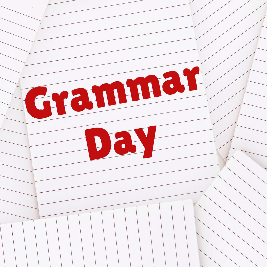 Celebrating Grammar Day with Lined Paper Background