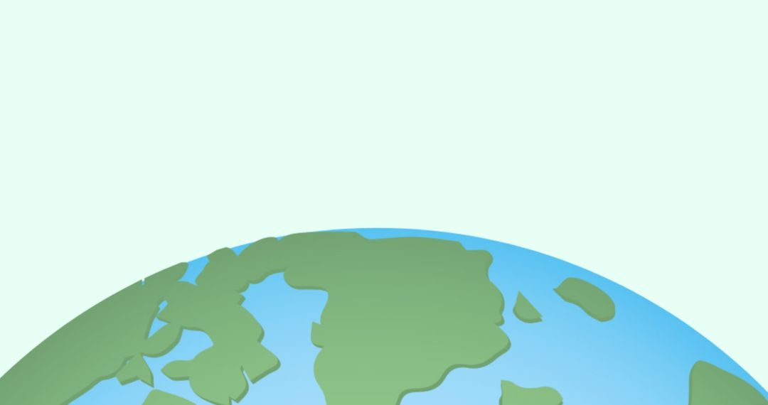 World Maps with Green Continents on Blue Background