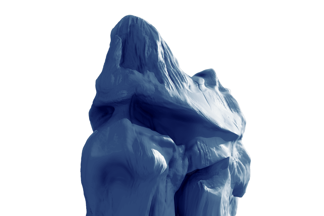 Iceberg Illustration on Transparent Background with Geological Detail