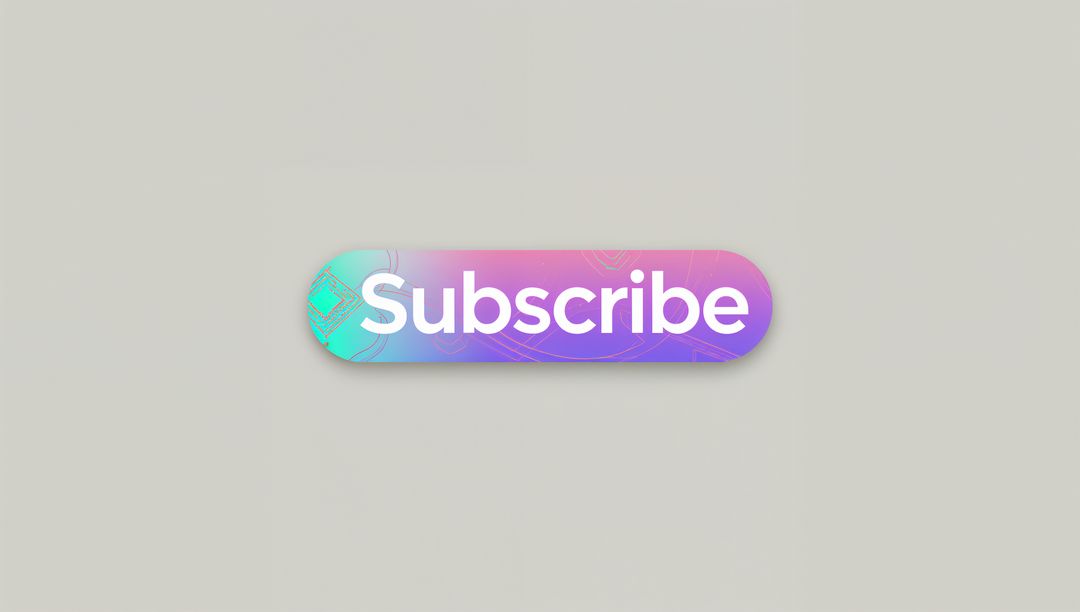 Floating Teal-Purple Gradient Subscribe Button with Rounded Capsule and Soft Shadow