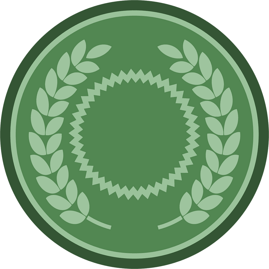 Green Transparent Circle with Plant Decoration and Copy Space