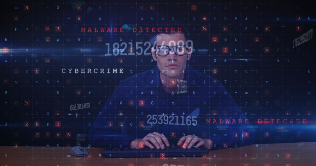 Cybersecurity Expert Analyzing Complex Digital Data Sets