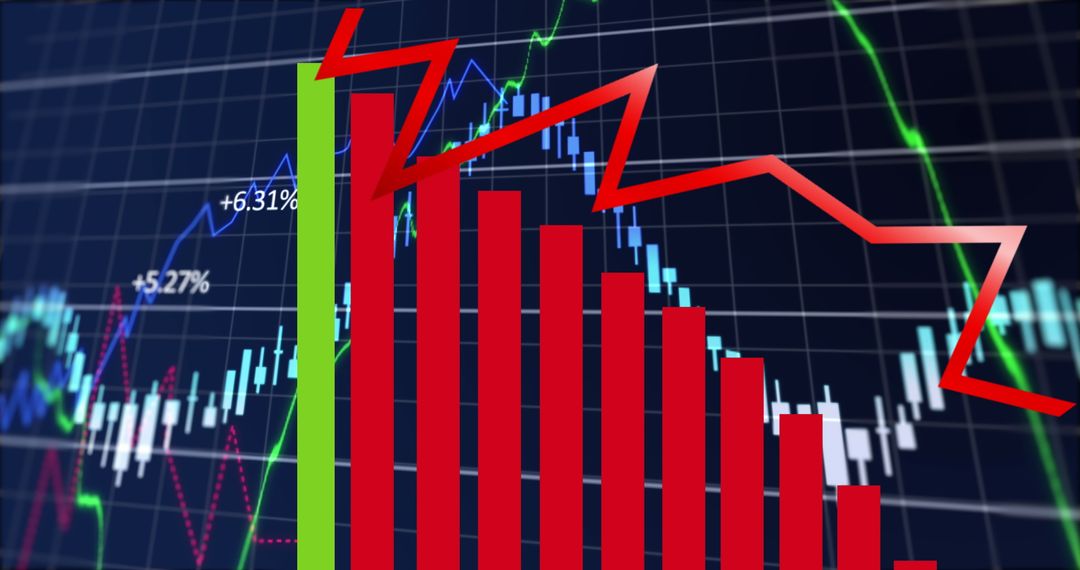 Colorful Financial Graph Showing Market Volatility