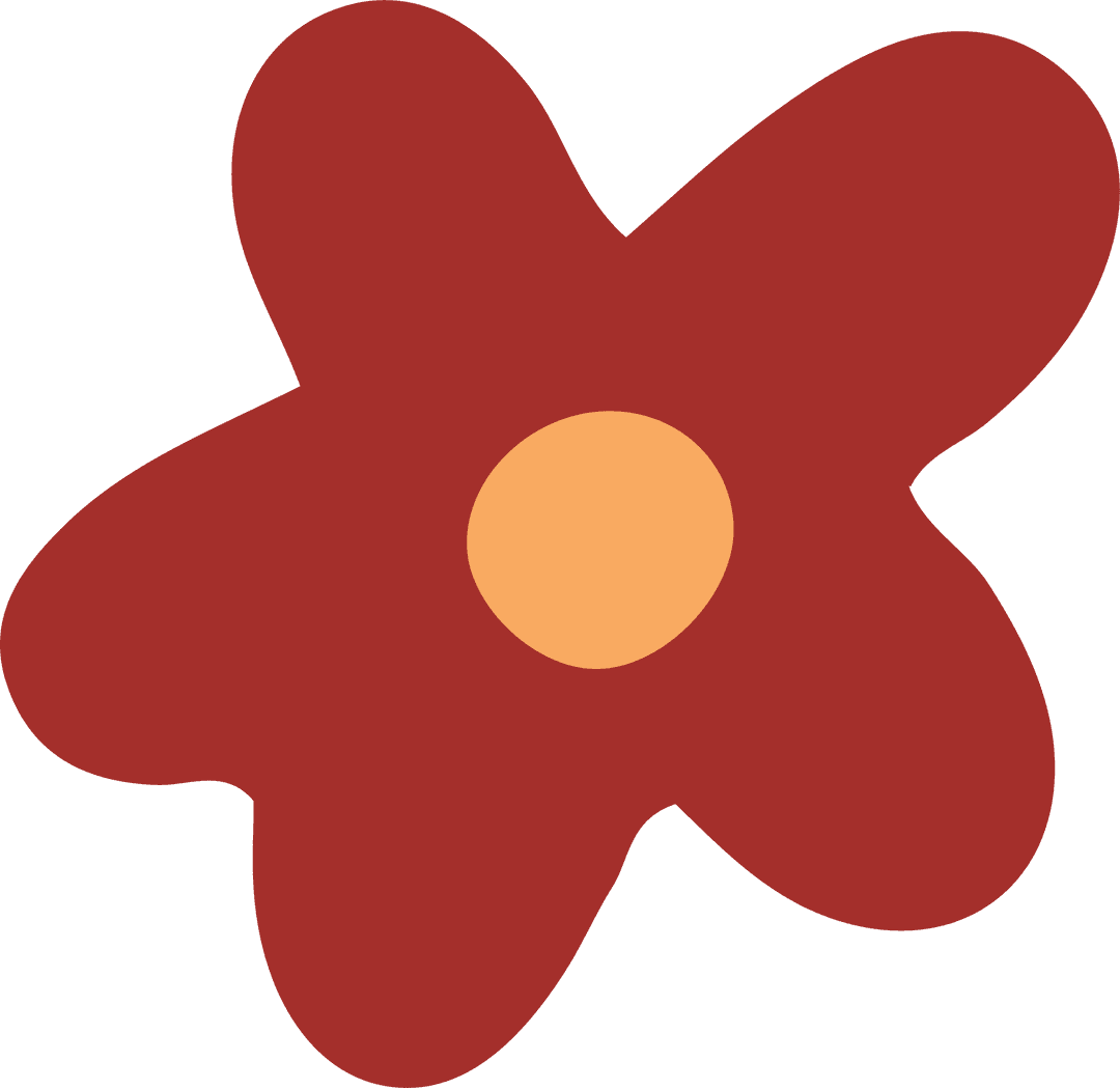 Abstract Red Five-Lobed Shape with Transparent Background