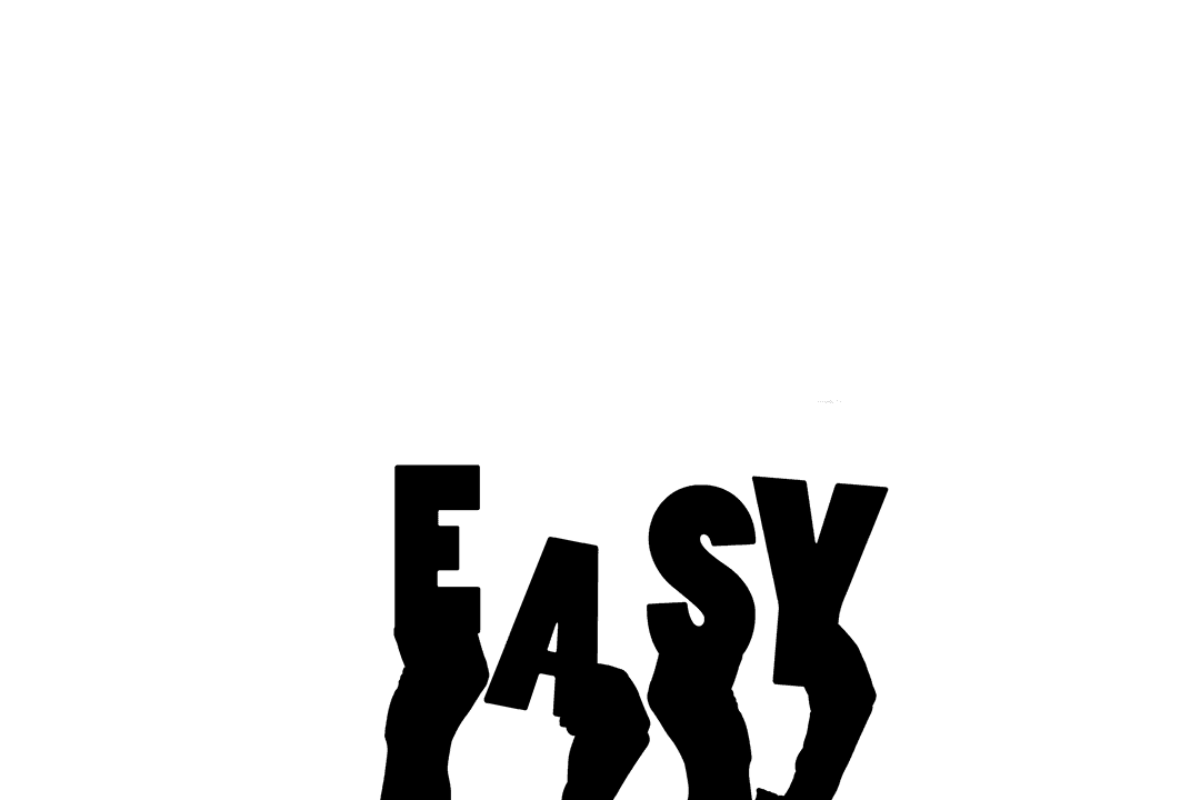 Transparent Hands Holding 'Easy' Text Vector Illustration