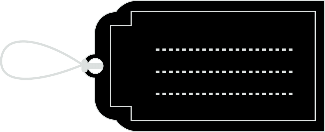 Black Tag on String with Transparent Background Illustration