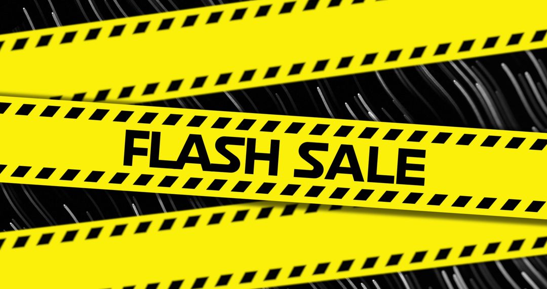 Flash Sale Banner with Striking Yellow Tape
