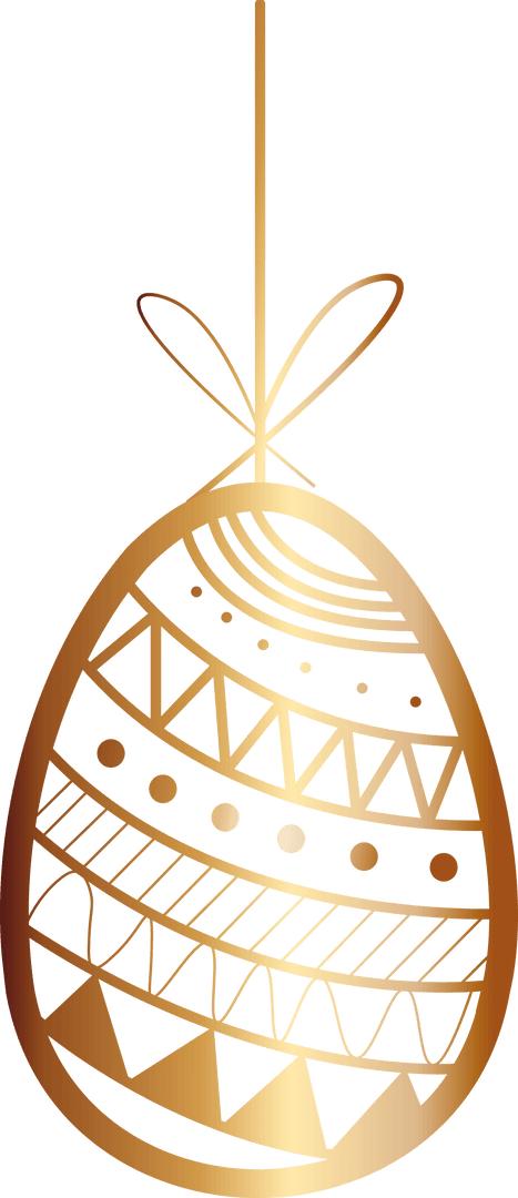 Transparent Gold Easter Egg with Decorative Patterns