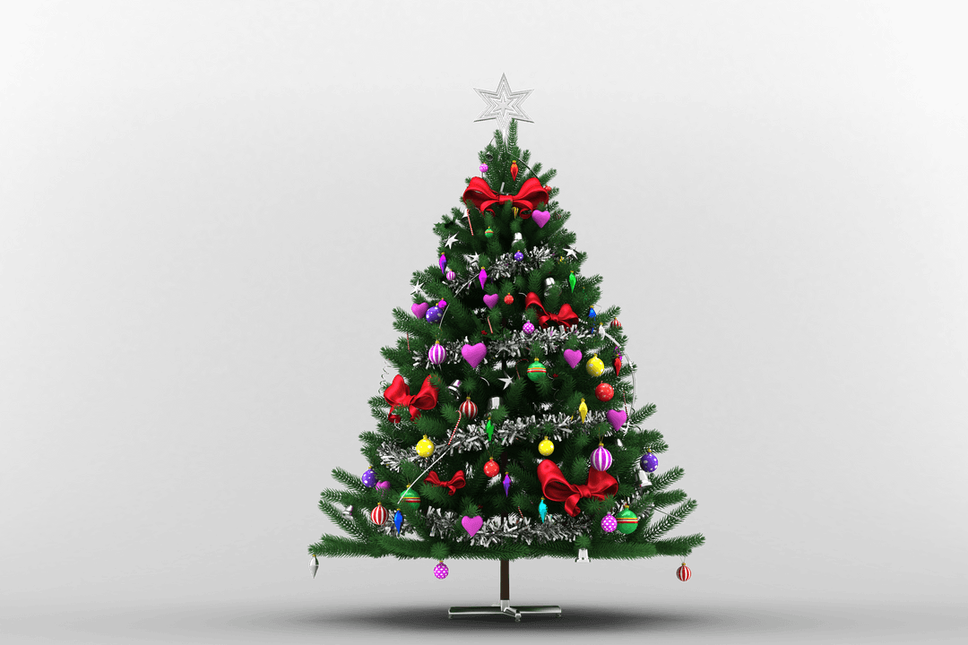 Decorated Christmas Tree Isolated Transparent Illustration