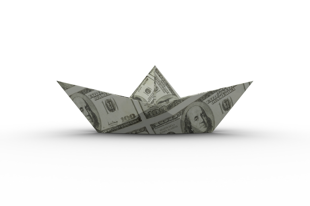 Transparent Paper Boat Made from Dollar Bill Isolated on White Background - Download Free Stock Images Pikwizard.com