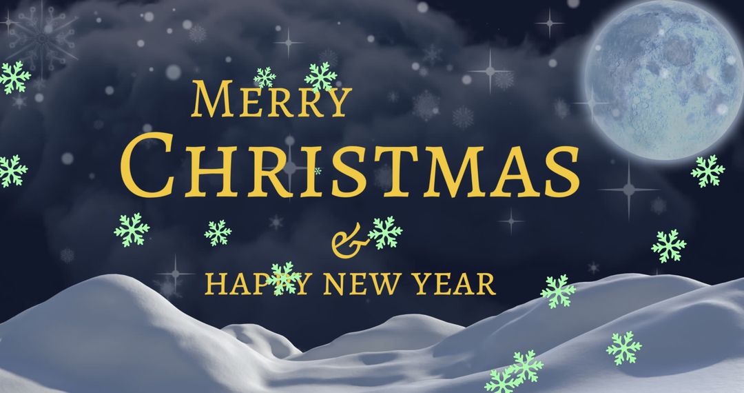 Festive Snowy Christmas and New Year Greeting Card Design