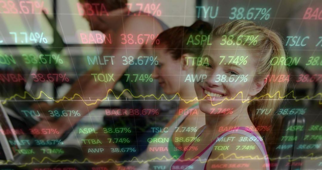 Active Friends Running Treadmills with Technology Infusion