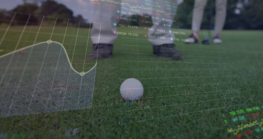 Golf Green with Data Overlay Reflecting Sports Analytics Revolution
