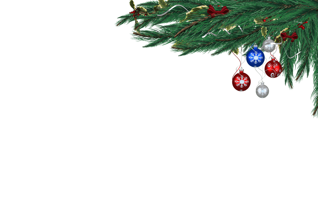 Transparent Christmas Tree Decor with Hanging Baubles