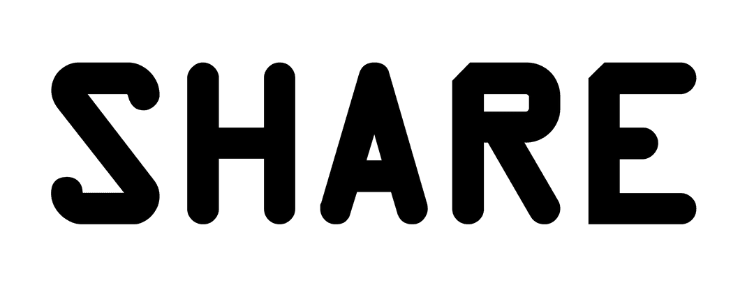 Black Text Share Concept on Transparent Background