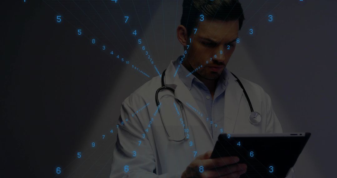 Doctor Utilizing Digital Technologies in Modern Healthcare