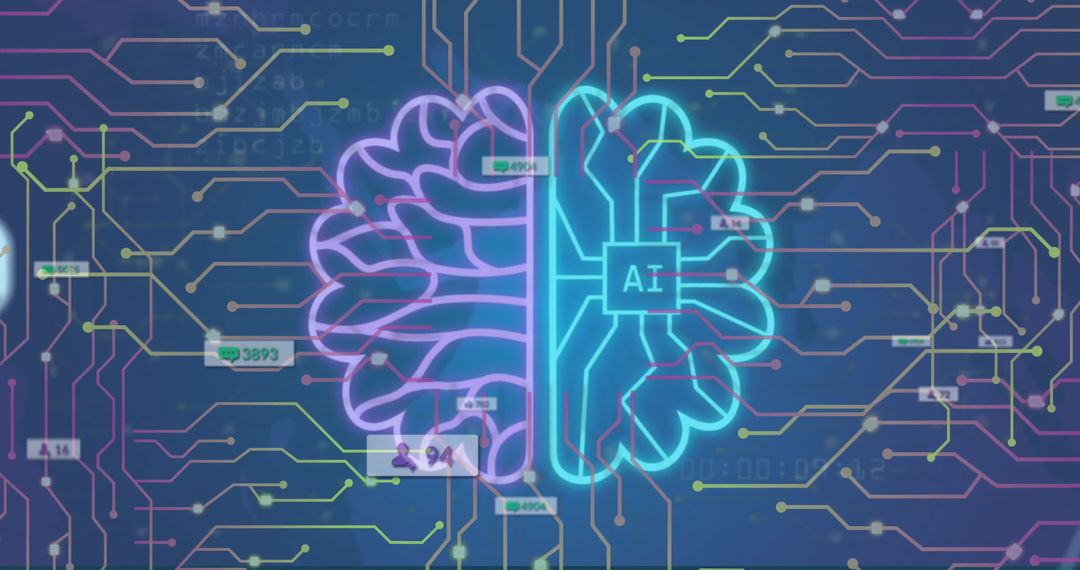 Digital Brain Interface Showcasing AI Technology