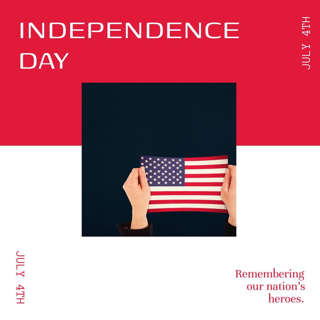 Celebrating Independence Day Holding American Flag