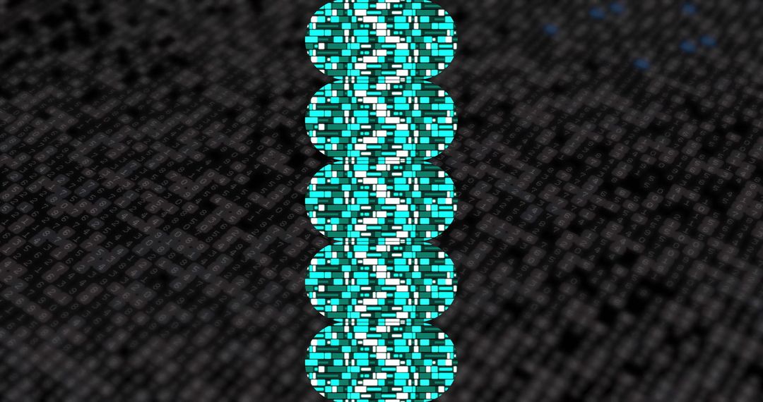 Abstract binary dna chain with technological background