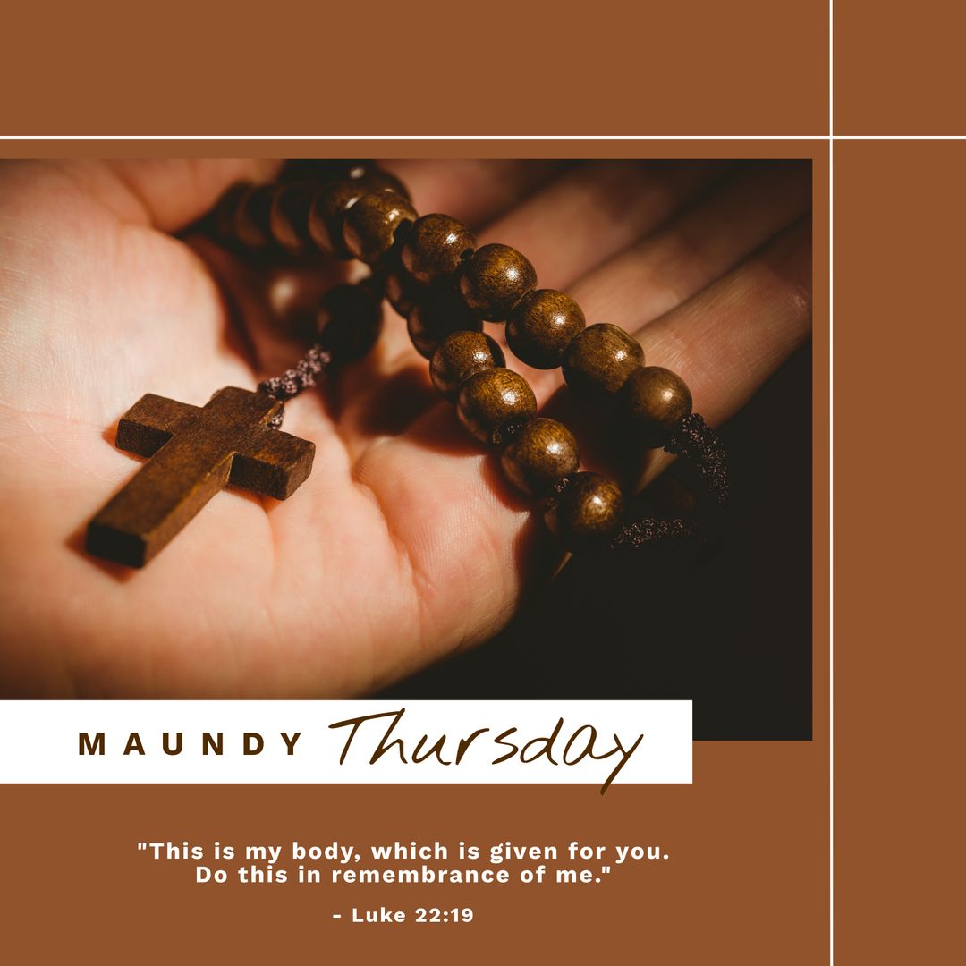 Hand Holding Rosary for Maundy Thursday Reflection