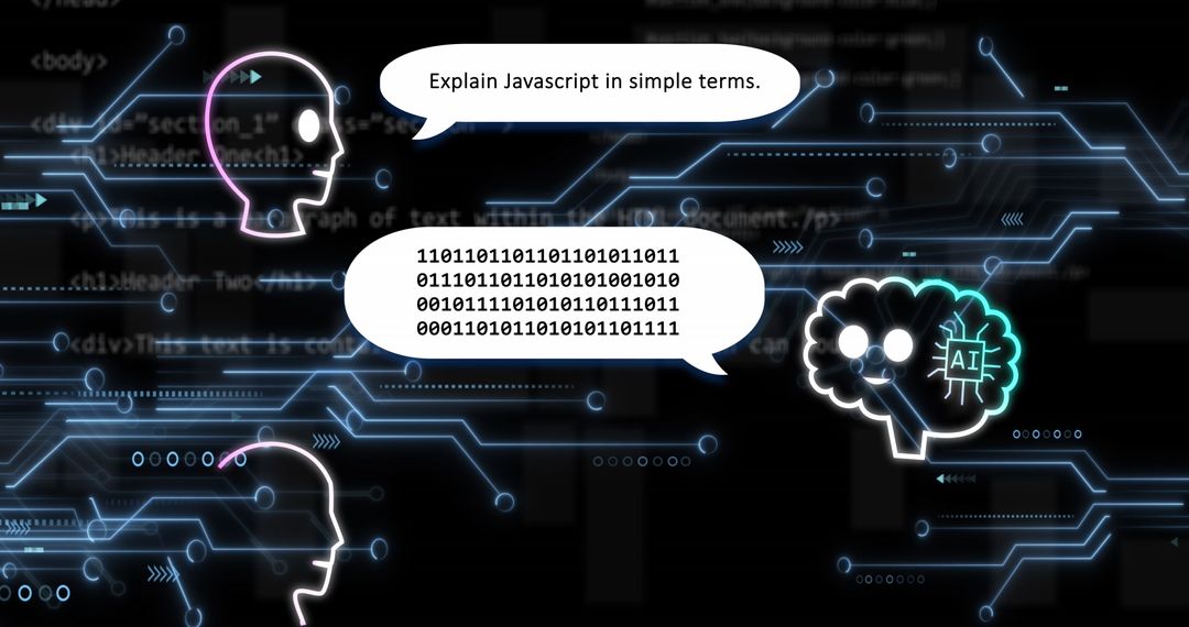 AI Icons and Data Processing over Digital Circuit Board