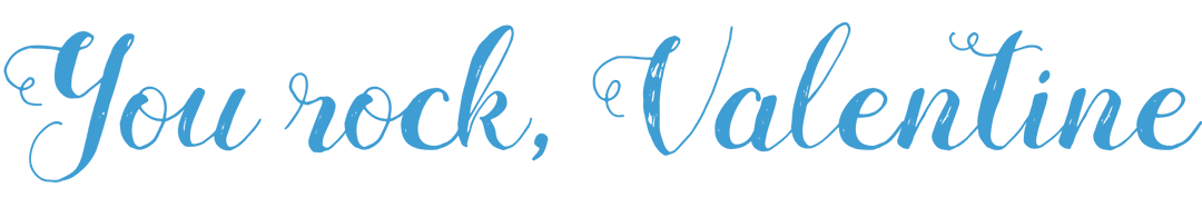 Blue Handwritten Valentine Text on Transparent Background