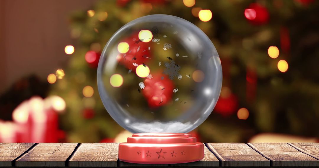 Magical Christmas Snow Globe with Tree Background - Free Images, Stock Photos and Pictures on Pikwizard.com