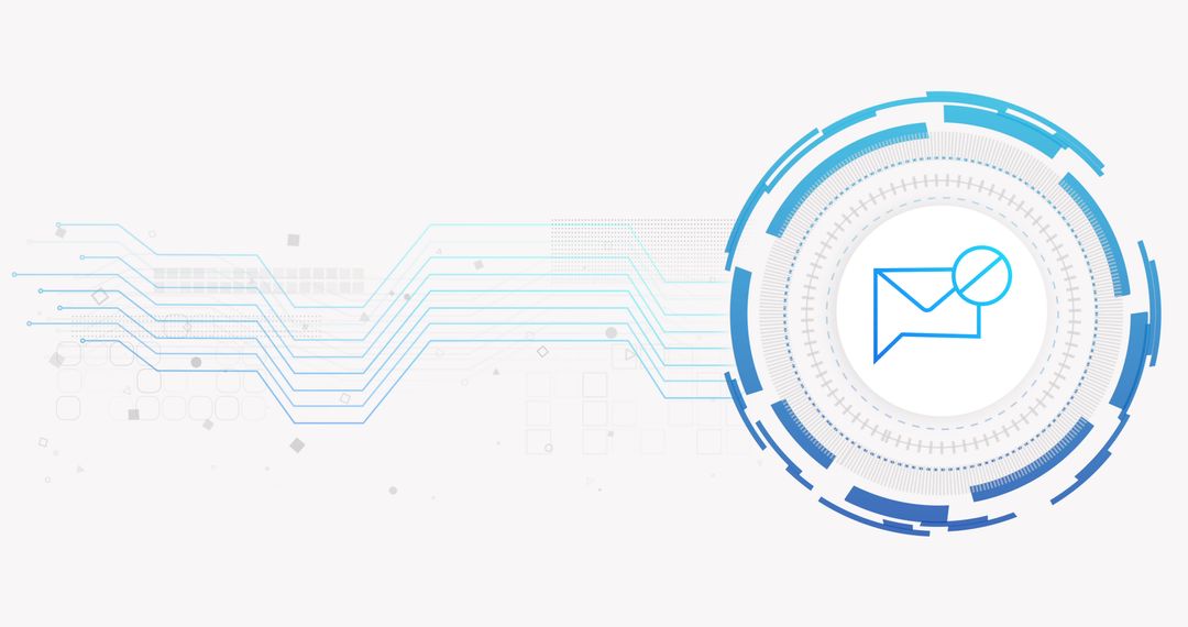 Futuristic Digital Interface with Network Connections and Envelope Icon