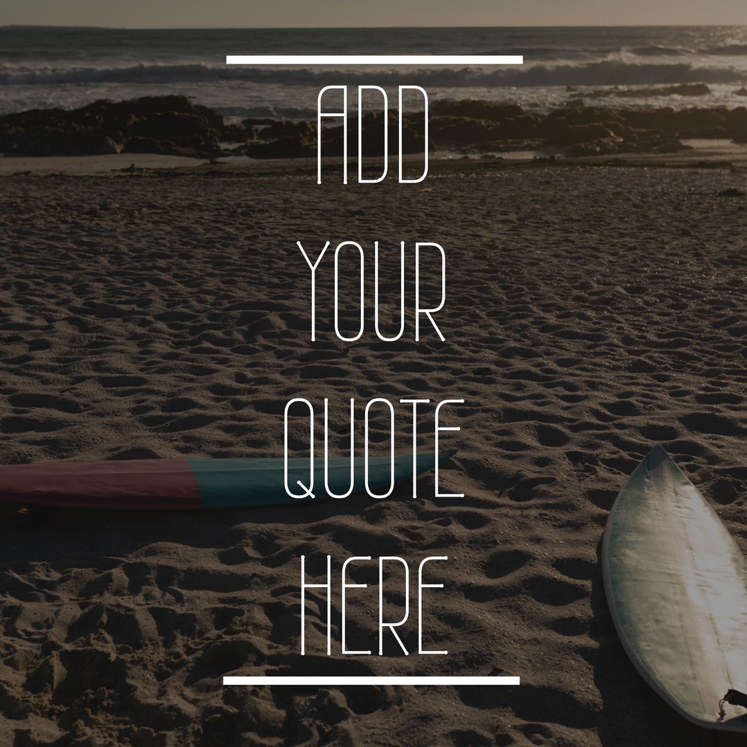 Surfboard on Pristine Beach for Motivational Customization