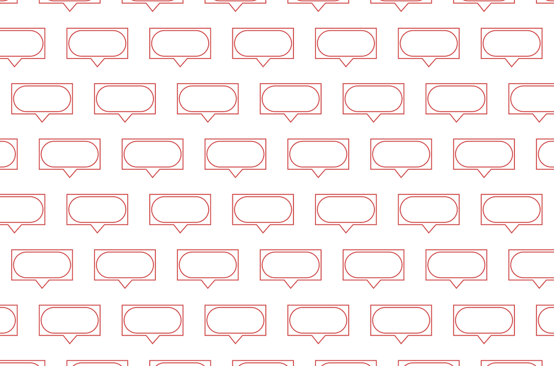 Pattern of Red Speech Bubbles Seamless Transparent Background