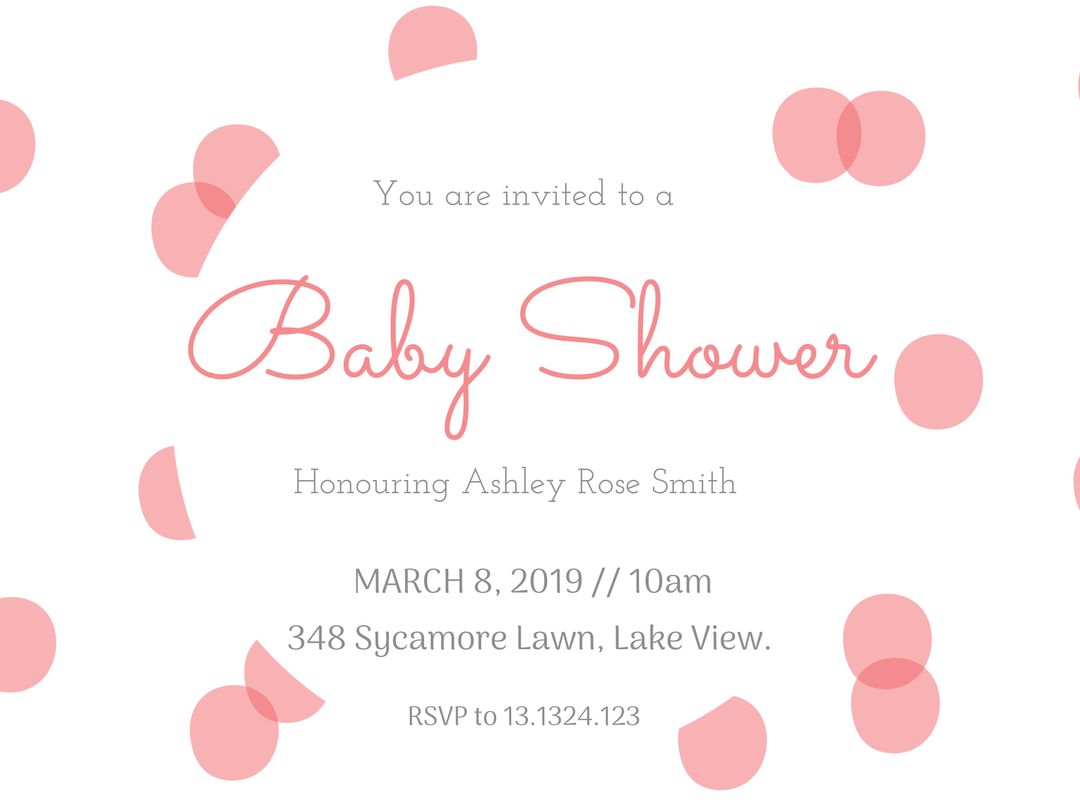 Elegant pink baby shower invitation with delicate design