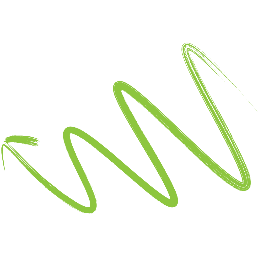 Curved Green Arrow Line on Transparent Background
