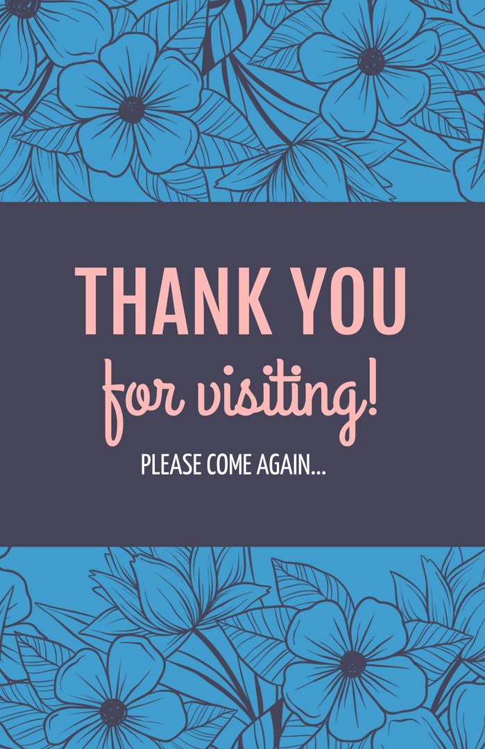 Thank You for Visiting Floral Farewell Card - Download Free Stock Templates Pikwizard.com