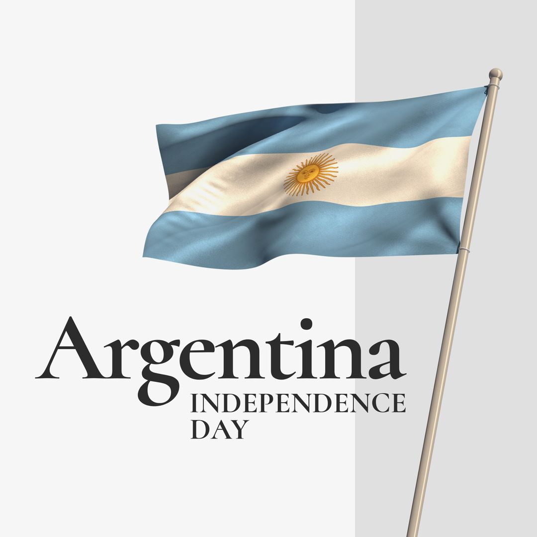 Argentina Independence Day with National Flag and Text