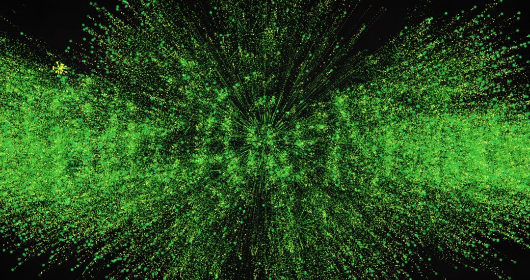 Vibrant Green Fireworks Exploding on New Year's Eve