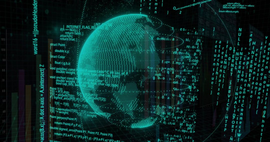 Digital Globe and Cyber Security Data Visualization Elements