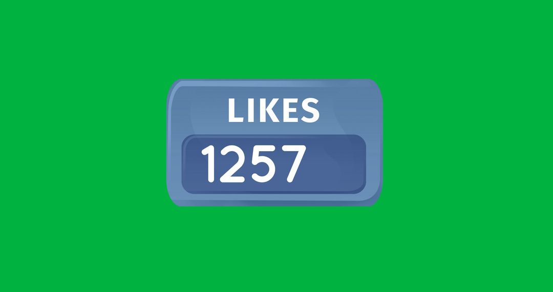 Digital Display of Increasing Likes Counter on Green Background
