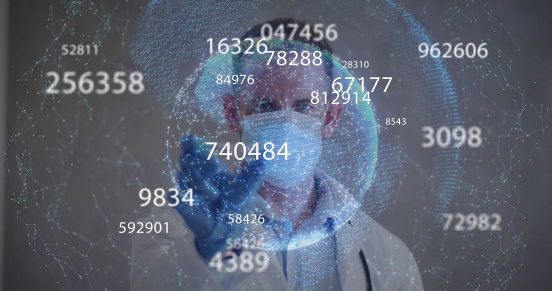 Doctor Analyzing Global Data with Virtual Interface