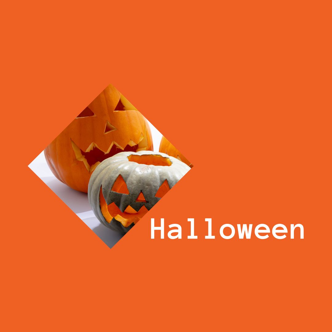 Halloween Pumpkin Carvings on Orange Background - Download Free Stock Templates Pikwizard.com