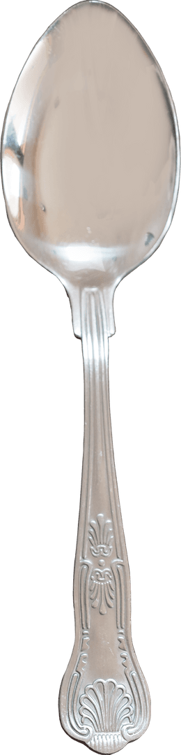 Elegant Silver Spoon on Transparent Background