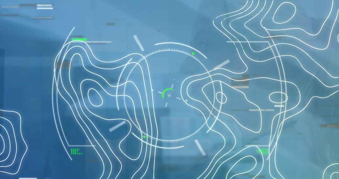 Abstract Digital Interface Overlayer with Silhouettes