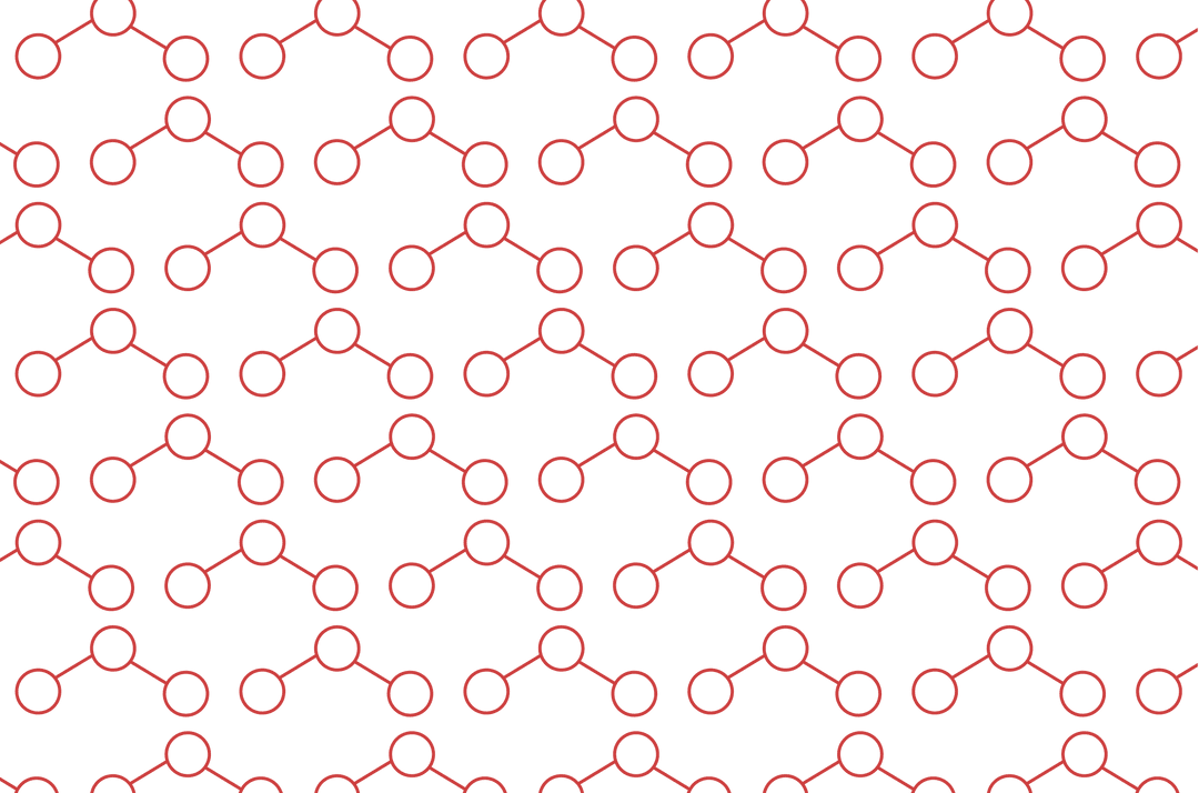 Red circular pattern with nodes on transparent background