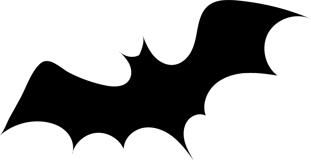 Black Bat Silhouette Flying Against Clear Background Icon