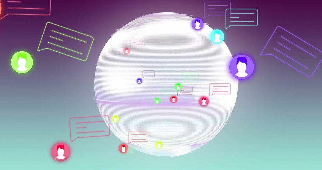 Digital Connections and Communication Over Futuristic Globe